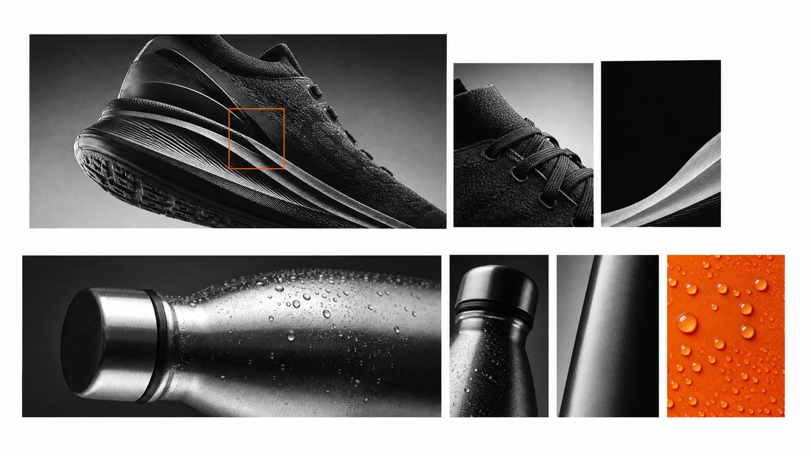 Editorial illustration of advertising image studies; not actual competitor ads.